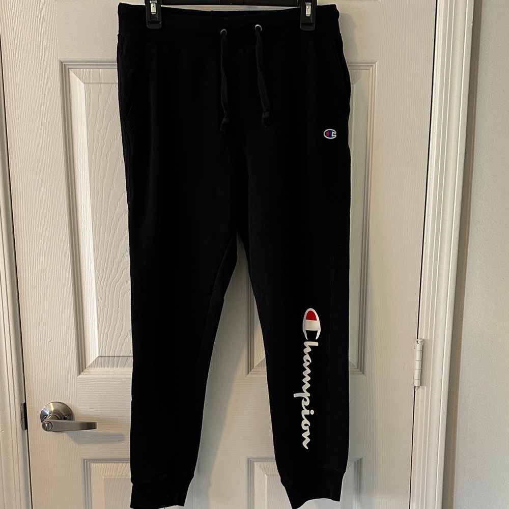 Champion Black Joggers with Bold Logo